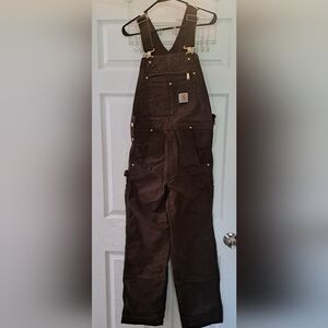Carhartt Brown Duck BIB Overalls Relaxed Fit. 28X32 Sturdy Workwear Essential